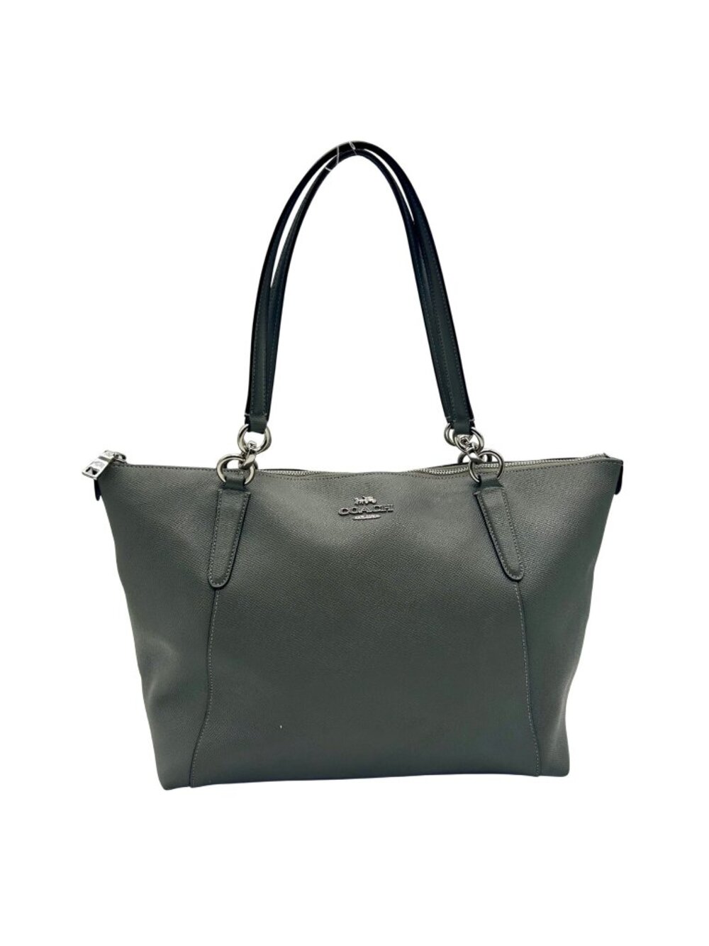 Coach Gray Crossgrain Leather Shoulder Bag F57526